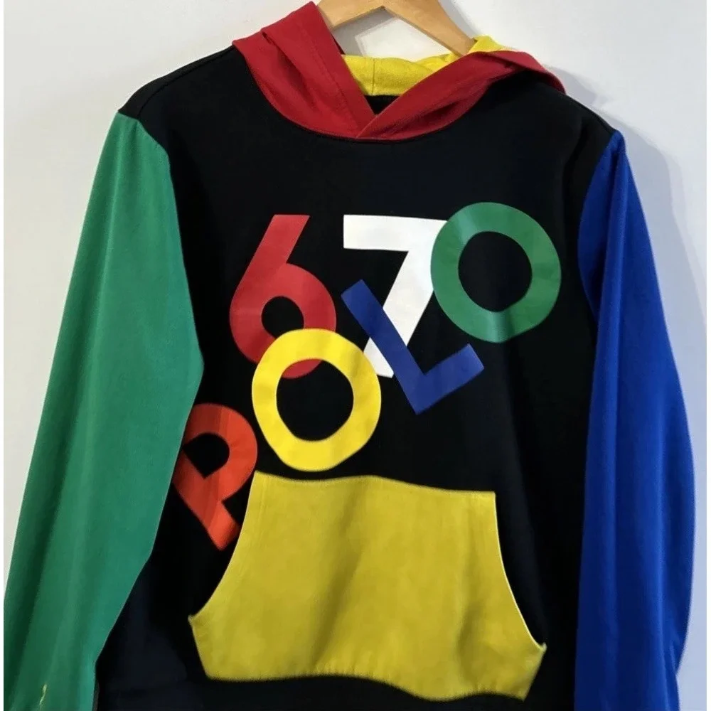 Polo Ralph Lauren Hoodie T-Shirt Boys XL 18-20 PLR67 Graphic Colorblock